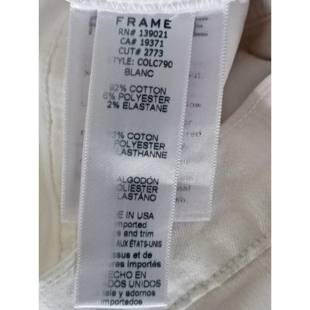 FRAME Le Skinny De Jeanne Crop Blanc White Jeans 27x27 USA Made Classic $228 - Picture 12 of 13